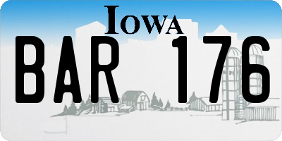 IA license plate BAR176