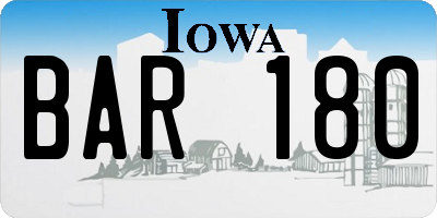 IA license plate BAR180