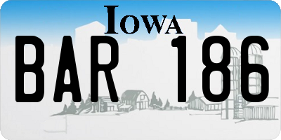IA license plate BAR186