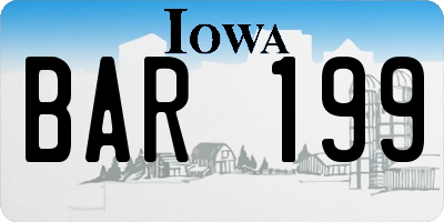 IA license plate BAR199