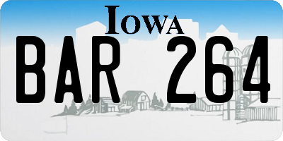 IA license plate BAR264
