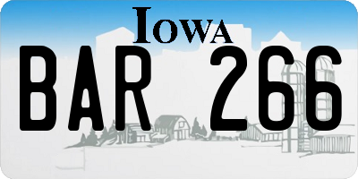 IA license plate BAR266