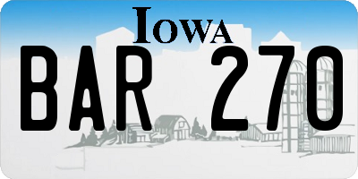 IA license plate BAR270