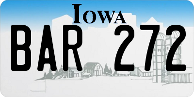 IA license plate BAR272