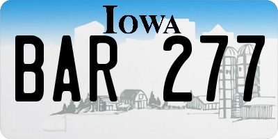 IA license plate BAR277