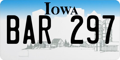 IA license plate BAR297