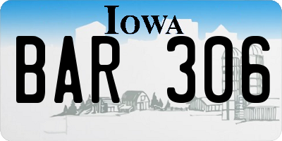 IA license plate BAR306