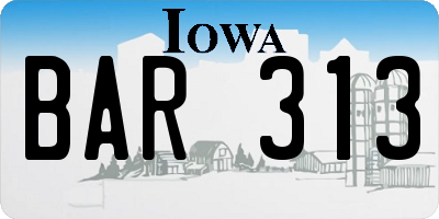 IA license plate BAR313