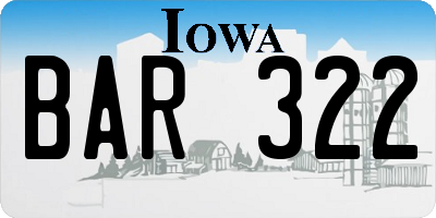 IA license plate BAR322
