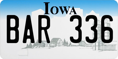 IA license plate BAR336