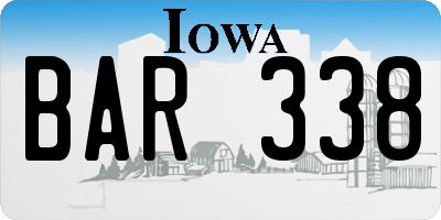 IA license plate BAR338