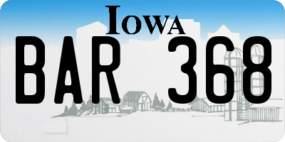 IA license plate BAR368