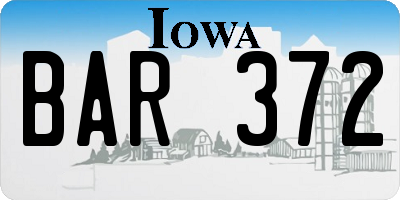 IA license plate BAR372