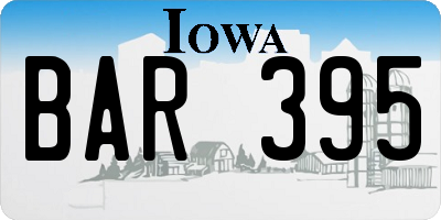 IA license plate BAR395