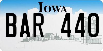 IA license plate BAR440
