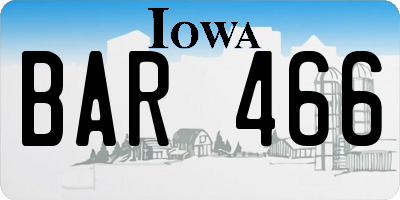 IA license plate BAR466