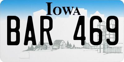 IA license plate BAR469