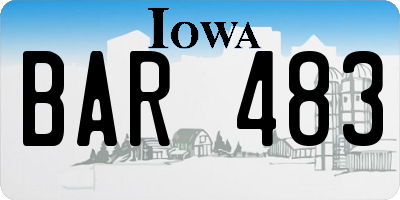 IA license plate BAR483