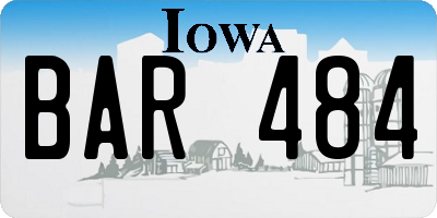 IA license plate BAR484