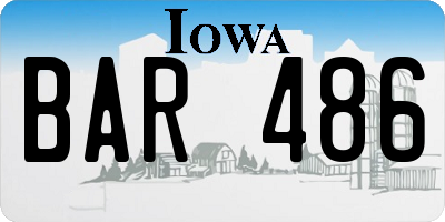 IA license plate BAR486