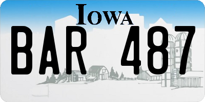IA license plate BAR487