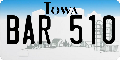 IA license plate BAR510