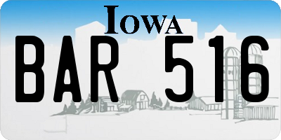 IA license plate BAR516