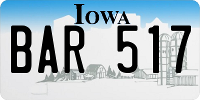 IA license plate BAR517