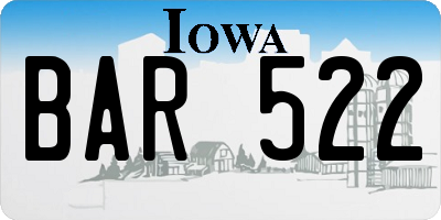 IA license plate BAR522