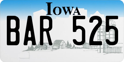 IA license plate BAR525