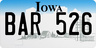 IA license plate BAR526