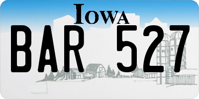 IA license plate BAR527