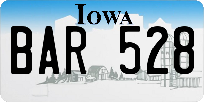 IA license plate BAR528