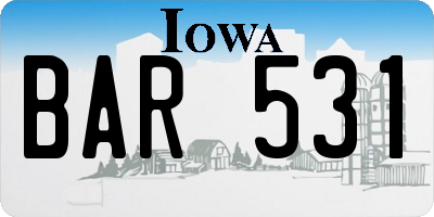 IA license plate BAR531