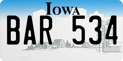 IA license plate BAR534