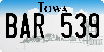 IA license plate BAR539