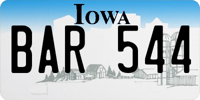 IA license plate BAR544