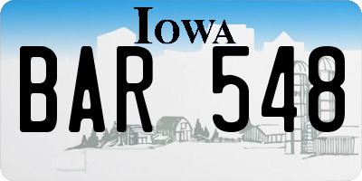IA license plate BAR548