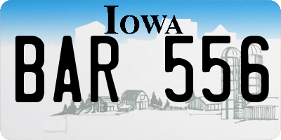 IA license plate BAR556