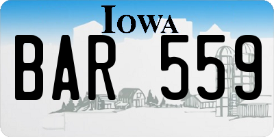 IA license plate BAR559