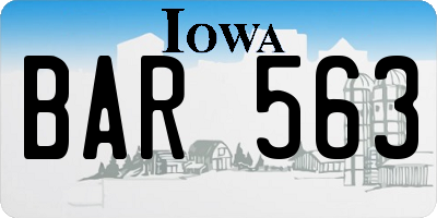 IA license plate BAR563