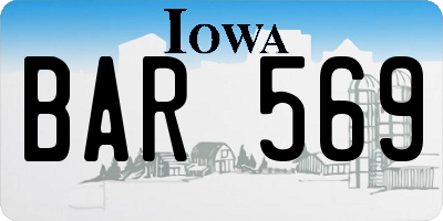 IA license plate BAR569