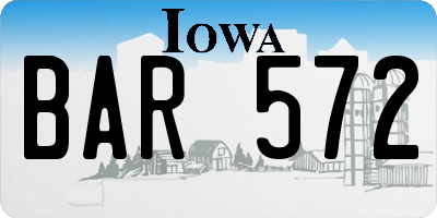 IA license plate BAR572