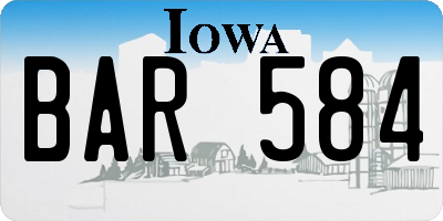 IA license plate BAR584