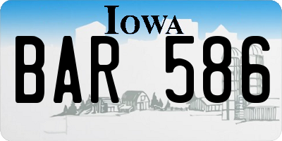 IA license plate BAR586