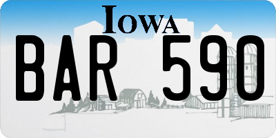 IA license plate BAR590