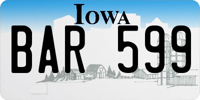 IA license plate BAR599