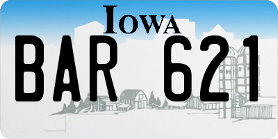 IA license plate BAR621