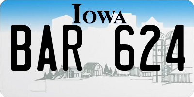 IA license plate BAR624