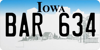IA license plate BAR634
